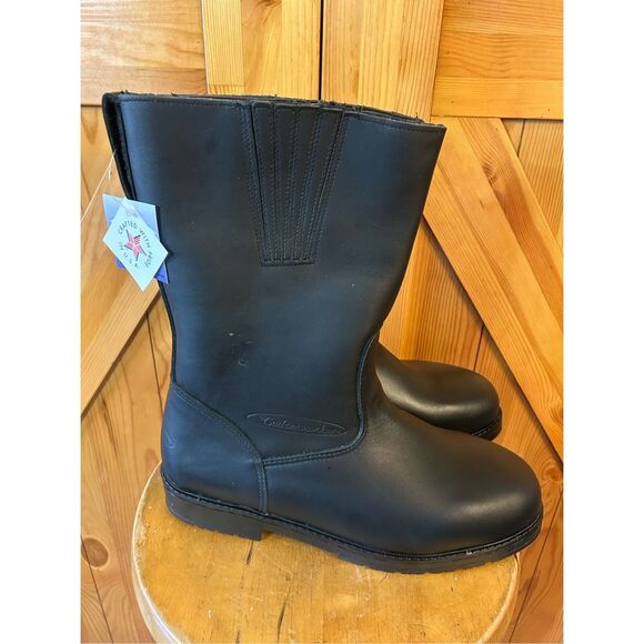 Cruiserworks Black Leather Classic Motorcycle Boots Men's Size 11.5M NWT - Picture 1 of 9